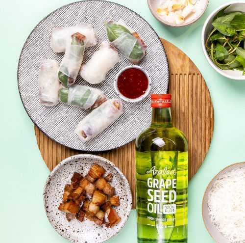 Pork and Lychee Rice Paper Rolls