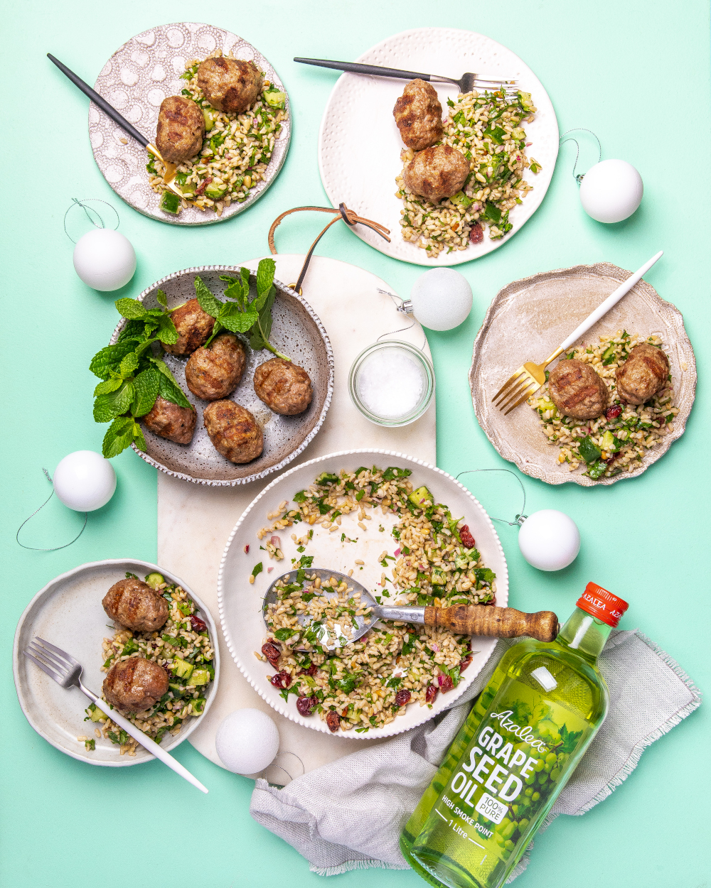 Lamb Kofte with Brown Rice Salad - AZALEA